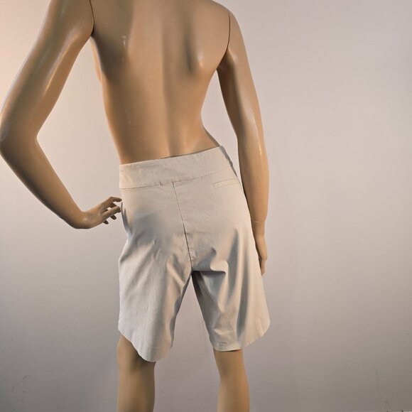 Krazy Larry Pull-On Shorts Tan Taupe Women Size 14 Stretch Golf Hiking USA Made - Picture 6 of 8